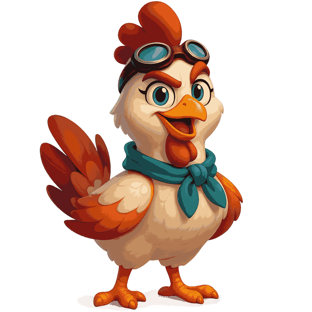 Chicken driver with classic cloud road car