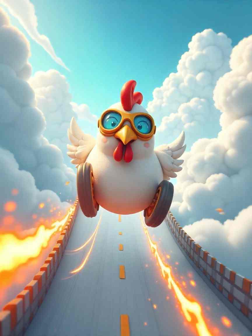 HeavenRoad player moment—tight corner over clouds